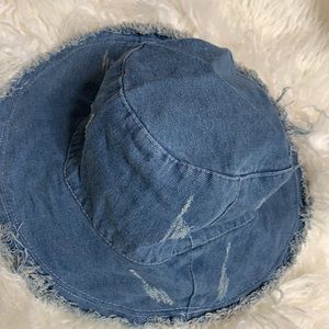 Denim Distressed Bucket Hat